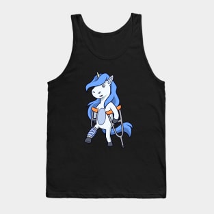 On crutches - cartoon unicorn Tank Top